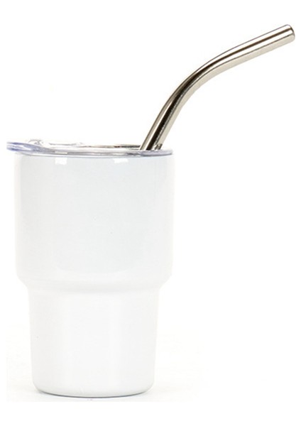 Pipetli ve Kapaklı 3'lü Mini Bardak Shot Bardağı, Mini Bardaklar, Çift Duvarlı Bardak Shot Bardakları, 2 Oz (C) (Yurt Dışından) fırsatları