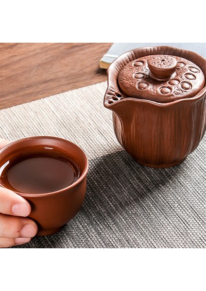 200 ml Otantik Mor Kil Çaydanlık Gaiwan Sıcaklığa Dayanıklı Taşınabilir Çay Seti El Yapımı Filtre Güzellik Çay Demliği Siyah (Yurt Dışından) modelleri