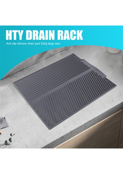 Silikon Bulaşık Süzgeci Tepsisi, Büyük Lavabo Kurutma Rafı, Tezgah Düzenleyici, Bulaşıklar, Sofra Takımları Için Kurutma Rafı, Gri (Yurt Dışından) fırsatları