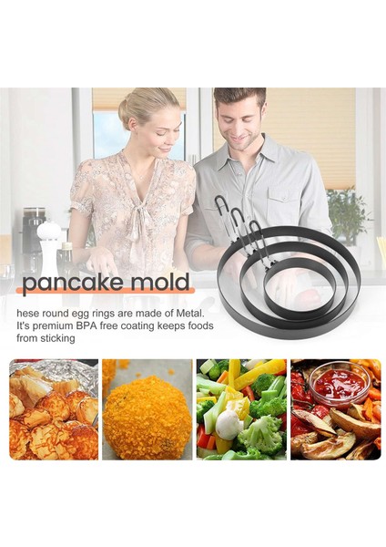 Yapışmaz Yumurta Halkaları, 4 Inç, 6 Inç ve 8 Inç Krep Halkaları, Yumurta Omlet Muffin Için Yağ Fırçalı Kızarmış Yumurta Haşlama Yumurta Pişirme Kalıbı (Yurt Dışından) indirimleri