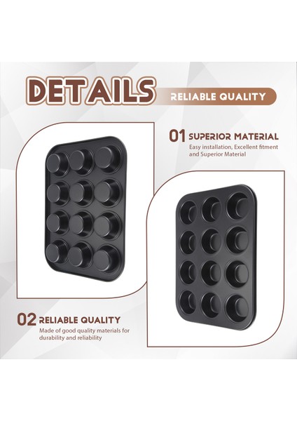Ağır Hizmet Tipi Karbon Çelik Kek Pişirme Tepsisi, 12 Mini Fincan Kek Şeklindeki Kek Kalıbı, Yapışmaz Kek Pişirme Tepsisi, Kek Kalıbı (Yurt Dışından) indirimleri