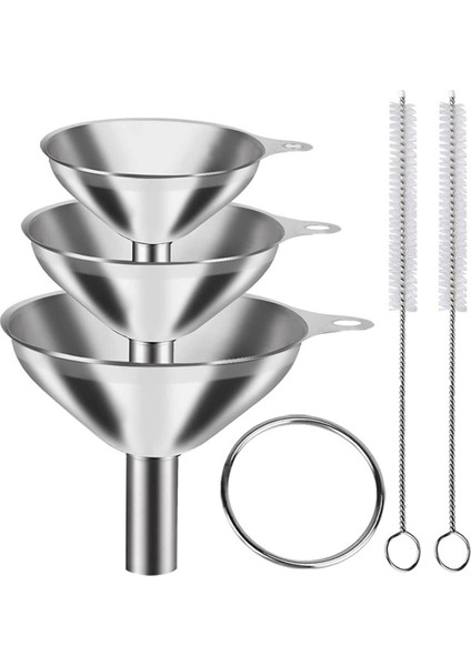 Şişeleri Doldurmak Için Huniler 3 Adet Paslanmaz Çelik Mini Mutfak Huni Seti Esansiyel Yağları Sıvı Olarak Aktarmak Için Huniler (Yurt Dışından)