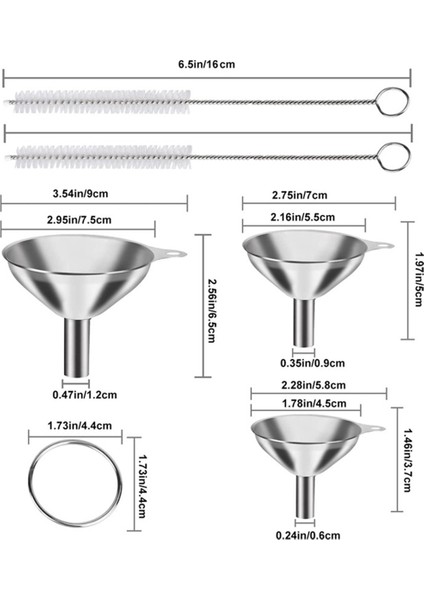 Şişeleri Doldurmak Için Huniler 3 Adet Paslanmaz Çelik Mini Mutfak Huni Seti Esansiyel Yağları Sıvı Olarak Aktarmak Için Huniler (Yurt Dışından) fiyatları