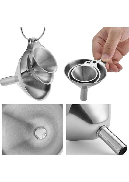 Şişeleri Doldurmak Için Huniler 3 Adet Paslanmaz Çelik Mini Mutfak Huni Seti Esansiyel Yağları Sıvı Olarak Aktarmak Için Huniler (Yurt Dışından) modelleri