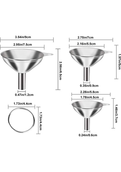 Şişeleri Doldurmak Için Huniler 3 Adet Paslanmaz Çelik Mini Mutfak Huni Seti Esansiyel Yağları Sıvı Olarak Aktarmak Için Huniler (Yurt Dışından) indirimleri