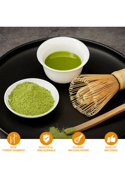 Matcha Çırpma Seti Bambu Matcha Çay Seti 100 Çatallı Matcha Çırpma Teli (Chasen), Geleneksel Kepçe, Matcha Çırpma Teli Tutucu (Yurt Dışından) indirimleri