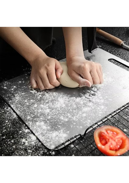 Mutfak Için Paslanmaz Çelik Çift Taraflı Kesme Tahtası - Kalın Panel, Doğrama ve Hamur Yoğurma Tahtası (Yurt Dışından) fiyatları
