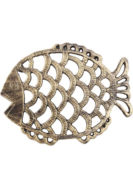 Döküm Demir Balık Altlığı, 7,5x6 Inç Dekoratif Vintage Desenli, Kauçuk Ayaklı Tencere ve Sıcak Yemekler Için (Yurt Dışından)