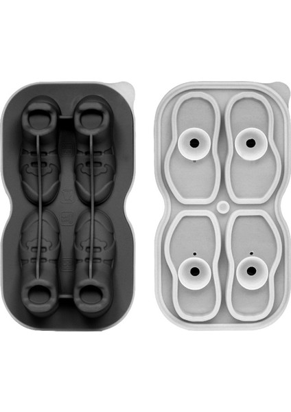 Ayakkabı Buz Küpü Kalıbı 4 Boşluklu Ayakkabı Şeklinde Buz Küpü Kalıpları Yeniden Kullanılabilir Eğlenceli Şekilli Buz Küpü Tepsisi Kolay Silikon Buz Topu Yapıcı B (Yurt Dışından)