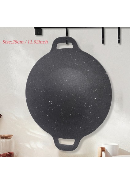 28 cm Açık Hava Kamp Izgara Plakası Yapışmaz Kore Barbekü Plakası Barbekü Et Tenceresi Düz (Yurt Dışından) indirimleri