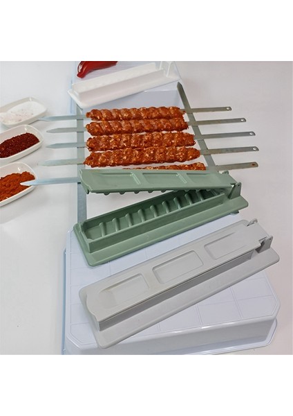Adet Kebap Makinesi Barbekü Et Şiş Makinesi Kebap Pres Makinesi Barbekü Mutfak Izgara Aksesuarları Için Yeniden Kullanılabilir, Siyah (Yurt Dışından) modelleri