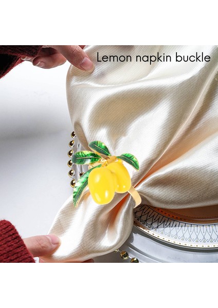 8'li Peçete Halkası Seti, Limon Düğün Peçetelik Altın Peçete Tokası Masa Dekorasyonu Partiler Tatil Aile Toplantıları Için (Yurt Dışından) fırsatları