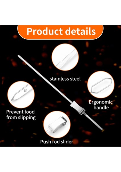 Saplı Izgara Şişleri, Et, Tavuk, Sosis Için Paslanmaz Çelik Barbekü Şişleri, Kabob Şişleri (Yurt Dışından) modelleri
