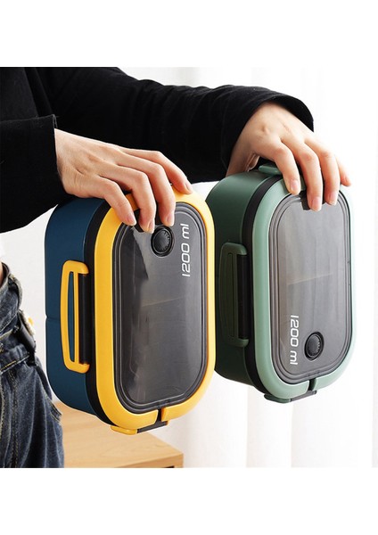 Sevimli Öğle Yemeği Kutusu Taşınabilir Bölmeler Mikrodalga Bento Öğle Yemeği Kutusu Okul Açık Hava Kamp Piknik Yemek Kabı Yeşil (Yurt Dışından) modelleri