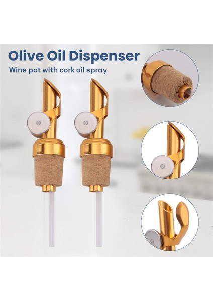 2'li Paket Altın Zeytinyağı Musluğu Mantarlı Yağ Musluğu Likör Dökücüler Zeytinyağı ve Sirke Tıpası Mutfak Için (Yurt Dışından) fırsatları