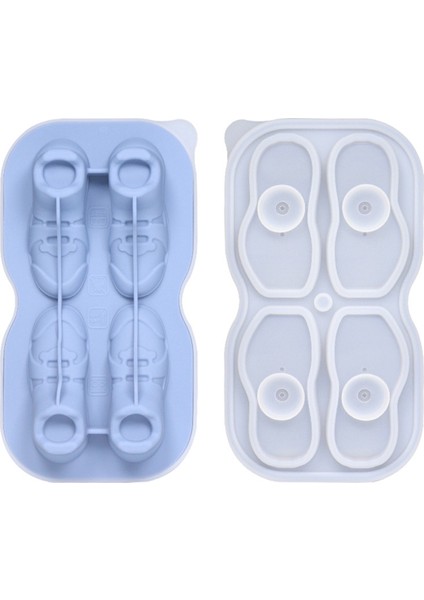 Ayakkabı Buz Küpü Kalıbı 4 Boşluklu Ayakkabı Şeklinde Buz Küpü Kalıpları Yeniden Kullanılabilir Eğlenceli Şekilli Buz Küpü Tepsisi Kolay Silikon Buz Topu Yapıcı D (Yurt Dışından)