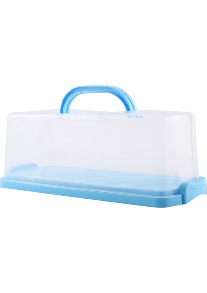 Saplı Taşınabilir Ekmek Kutusu Somun Kek Kabı Plastik Dikdörtgen Gıda Saklama Kabı Taşıyıcı 13 Inç Yarı Saydam Kubbe Pastalar, Simit, Ekmek Ruloları, Çörekler Için (Yurt Dışından) fırsatları