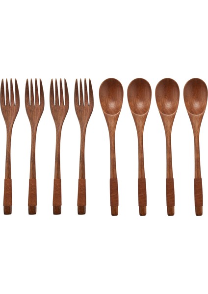 8 Parça Ahşap 9 Inç Japon Kaşık Çatal Seti Mutfak Sofra Takımı Doğal Ahşap Çatal Bıçak Takımı Ahşap Yemek Takımı (Yurt Dışından)