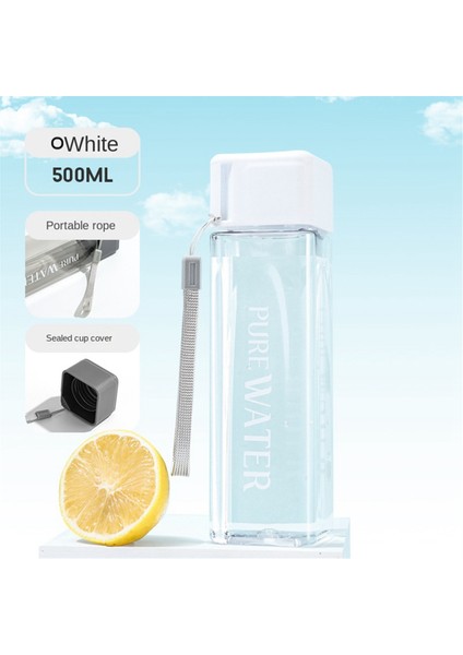 Açık Hava Sporları Için 4 Adet Şeffaf Plastik Kare Su Bardağı, Sütlü Kablolu Taşınabilir Su Şişesi (Yurt Dışından) modelleri