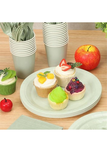 16 Kişilik Adaçayı Katı Doğum Günü Y Parçası Malzeme Seti - Tabaklar, Bardaklar, Çatal Bıçak Takımı ve Peçeteler Içerir (Yurt Dışından) fırsatları