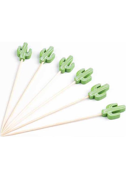 Kokteyl Pençeleri El Yapımı Bambu Kürdan 100 Adet 5.1 Inç Yeşil Kaktüs (Yurt Dışından) fiyatları