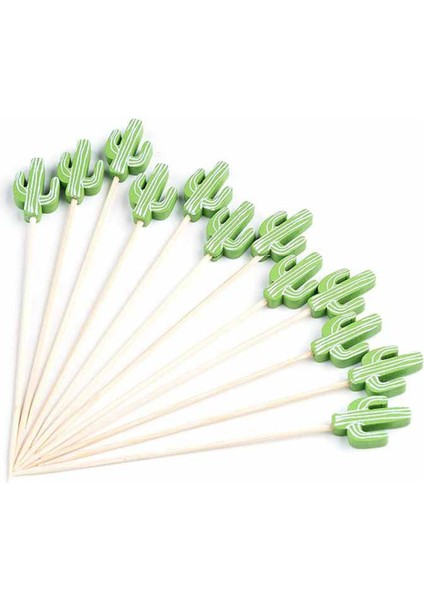 Kokteyl Pençeleri El Yapımı Bambu Kürdan 100 Adet 5.1 Inç Yeşil Kaktüs (Yurt Dışından) modelleri