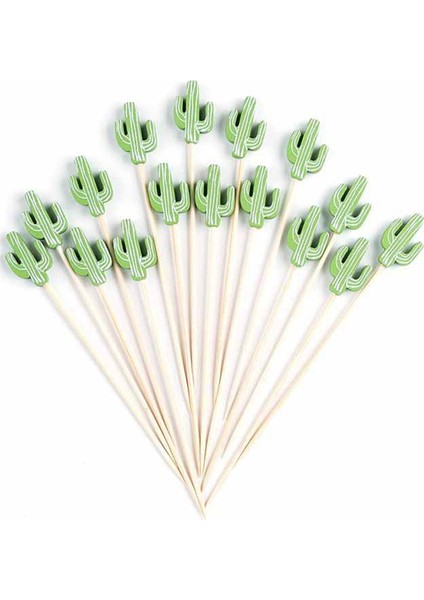 Kokteyl Pençeleri El Yapımı Bambu Kürdan 100 Adet 5.1 Inç Yeşil Kaktüs (Yurt Dışından) fırsatları