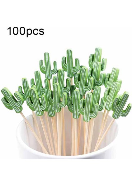 Kokteyl Pençeleri El Yapımı Bambu Kürdan 100 Adet 5.1 Inç Yeşil Kaktüs (Yurt Dışından) indirimleri