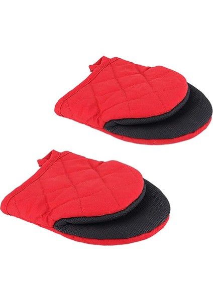 Fırın Eldiveni, Isıya Dayanıklı Silikon Mutfak Mini Fırın Eldiveni, Pişirme, Izgara, Barbekü, Mikrodalga, Makinede Yıkanabilir Kırmızı (Yurt Dışından)