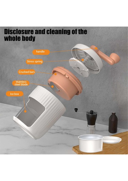 Manuel Döner Taşınabilir Buz Kırıcı Buz Tepsili Tıraşlı Buz Makinesi El Kranklı Buz Kırıcı Içecek Doğrayıcı Karıştırıcı (Yurt Dışından) fırsatları