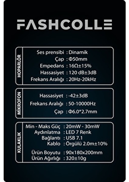 G900 7.1 Sanal Ses Kablolu Oyuncu Kulaklığı Mikrofonlu Gürültü Önleyici Siyah