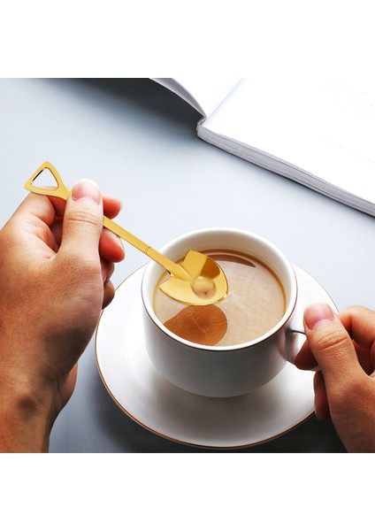 Parça Kürek Kaşık Çatal Kürek Kahve Kaşığı Kürek Sapı Tatlı Kaşığı Dondurma Kaşığı Kürek Şeklinde Çatal (Altın) (Yurt Dışından) fiyatları