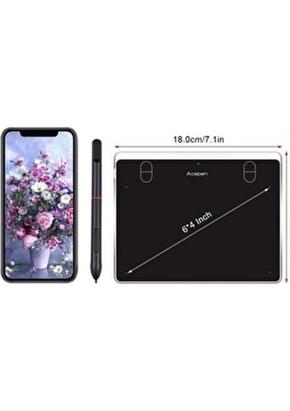 AP604 Grafik Tablet 6x4 inç Basınç Hassasiyeti 8192 ile Yüksek Performans