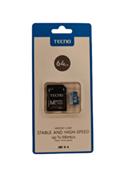 64 GB Hafıza Kartı 100mb/s Hızında Ultra Performanslı Bellek Kartı