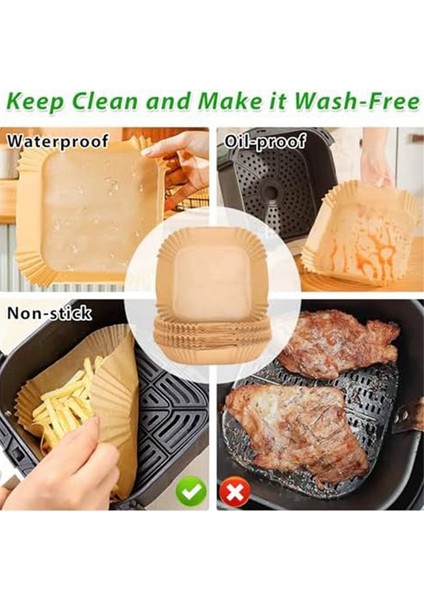 Air Fryer Pişirme Kağıdı 20 Cm, 50 Adet Air Fryer Pişirme Kağıdı Su ve Yağa Dayanıklı Kahverengi (Yurt Dışından) fırsatları