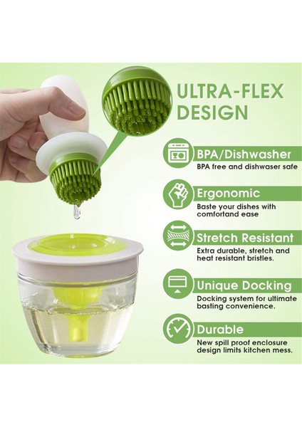 Yağ Şişesi ve Fırça Seti - Isıya Dayanıklı Izgara Fırçası - Mutfak Için Kaplı Silikon Dökme Hamur Fırçası (Yurt Dışından) fiyatları