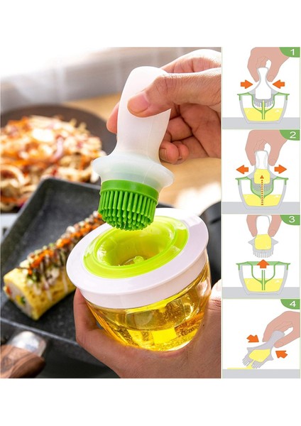 Yağ Şişesi ve Fırça Seti - Isıya Dayanıklı Izgara Fırçası - Mutfak Için Kaplı Silikon Dökme Hamur Fırçası (Yurt Dışından) indirimleri