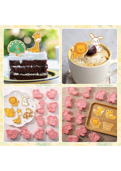 16 Parça Hayvan Şekilli Kurabiye Kesici Seti, 3 Boyutlu Hayvan Şekilli Kurabiye Kesiciler, Pistonlu Damgalı Hayvan Serisi Şekilli Bisküvi Kesiciler (Yurt Dışından) fırsatları