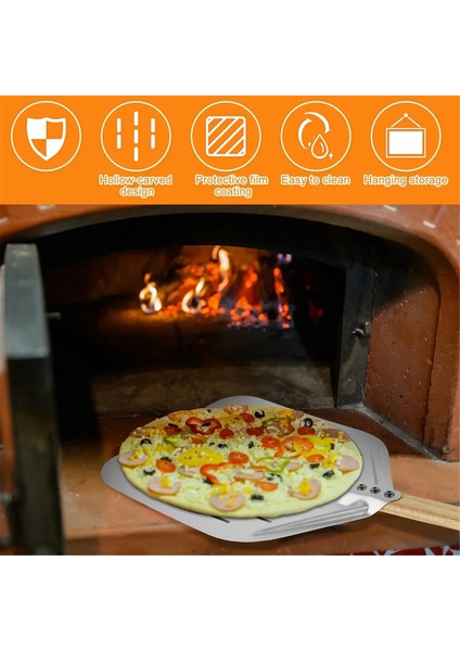 Ahşap Saplı 12 Inç Pizza Küreği, Yapışmaz Delikli Pizza Küreği, Pizza Soyma Küreği, Pişirme Aleti (Yurt Dışından) fırsatları