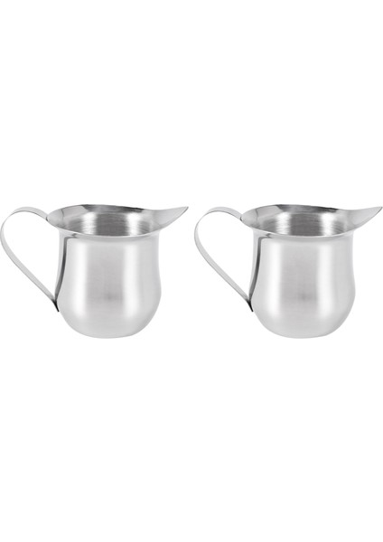 2'li Paket 3 Oz Paslanmaz Çelik Çan Kreması Espresso Shot Köpürtme Sürahisi Bardak Latte Art Espresso Ölçü Kabı (Yurt Dışından)