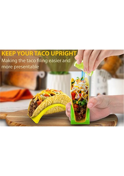 12'li Paket Taco Tepsileri Plastik Burrito Tepsileri Servis Tepsileri Taco Burrito Sosisli Sandviçler Için Parti Malzemeleri Sarı (Yurt Dışından) modelleri