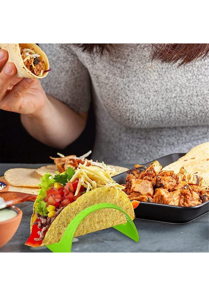 12'li Paket Taco Tepsileri Plastik Burrito Tepsileri Servis Tepsileri Taco Burrito Sosisli Sandviçler Için Parti Malzemeleri Sarı (Yurt Dışından) fırsatları