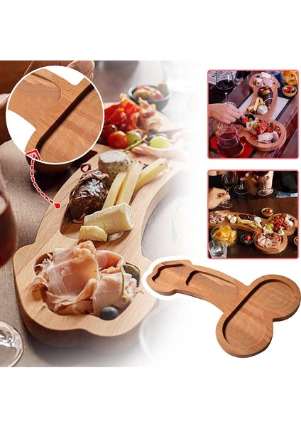Eğlenceli Aperatif Tahtaları, Geliştirilmiş Peynir Tabağı Setleri, Aperatif Tahtaları, Benzersiz Ahşap Peynir Servis Peynir Tepsileri (9.45IN) (Yurt Dışından) fırsatları