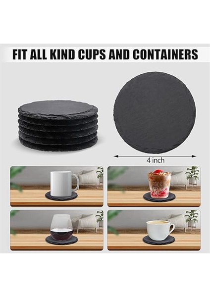 6'lı Paket Yuvarlak Taş Bardak Altlıkları, 4 Inç Taş Bardak Altlıkları, Çizilmez Tabanlı Toplu Bardak Altlıkları (Yurt Dışından) modelleri
