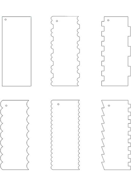 6 Parça Kek Pürüzsüzleştirici Krema Tarak Kazıyıcı Seti Kek Heykel Dekorasyon Malzemeleri Pişirme Için Delikli Kek Dekorasyon Malzemeleri (Yurt Dışından)