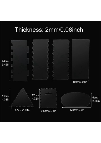 6 Parça Kek Pürüzsüzleştirici Krema Tarak Kazıyıcı Seti Kek Heykel Dekorasyon Malzemeleri Pişirme Için Delikli Kek Dekorasyon Malzemeleri (Yurt Dışından) indirimleri