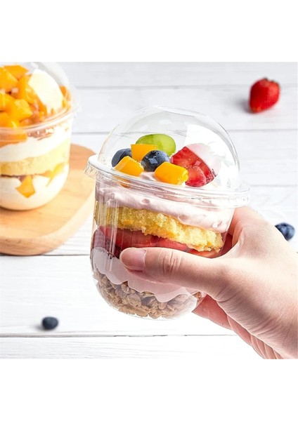 100 Adet 360 ml Kapaklı Tatlı Kapları Tek Kullanımlık Puding Kapları Çorba, Dondurma, Dondurmalı Plastik Tek Kullanımlık Kaplar (Yurt Dışından) fırsatları