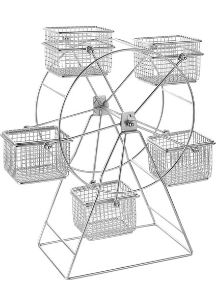 Adet Gıda Rafı + 5 Bardak Paslanmaz Çelik Dönme Dolap Gıda Rafı Atıştırmalık Rafı Vintage Çerçeve Parti Döndürülebilir Pasta Kek (Yurt Dışından)