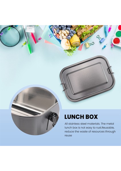 Paslanmaz Çelik Bento Kutusu Sızdırmaz Metal Öğle Yemeği Kutusu Çıkarılabilir Bölmeli Öğle Yemeği Kutusu Çocuklar ve Yetişkinler Için (Siyah) (Yurt Dışından) fırsatları