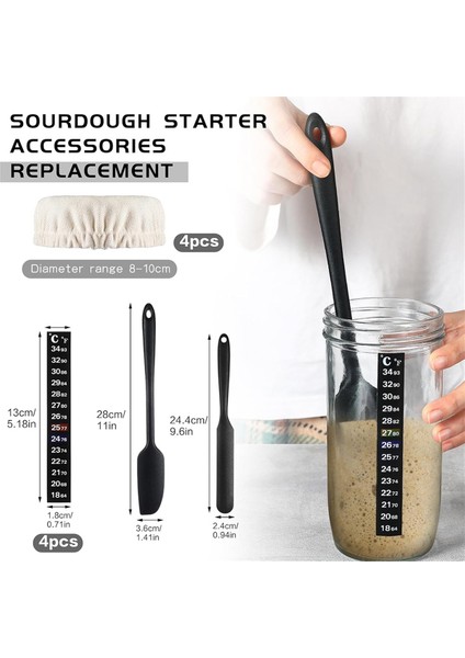 Ekşi Maya Başlangıç Kavanozu Kitleri Yedek Set, Kumaş Kapaklı, Termometre Şeritleri, 2 Spatula, 24 Oz Ekşi Maya Başlangıç Kavanozu Uyumlu (Yurt Dışından) fiyatları